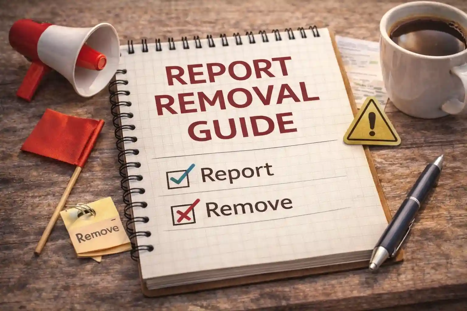 Content report and removal process graphic